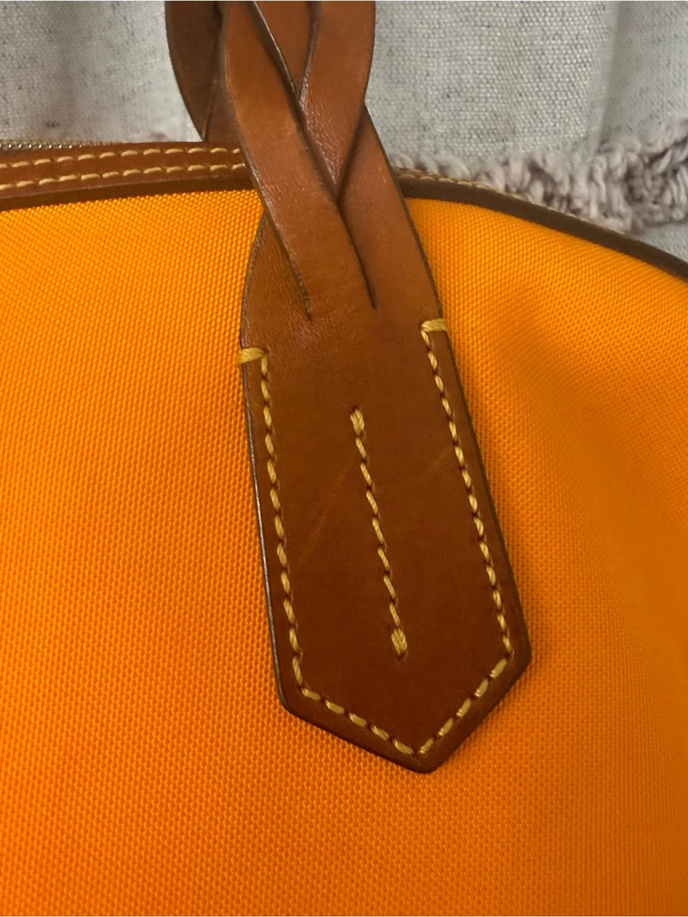 Dooney & Bourke Orange Nylon Shoulder Bag w/Braided Leather Handles w/Dust Bag